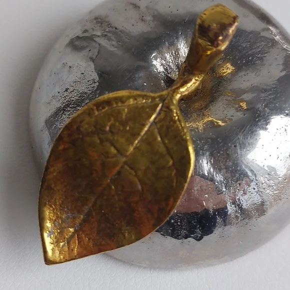 Michael ARAM Silver and Red Apple-Shaped Bowl with Spoon - Picture 8 of 9